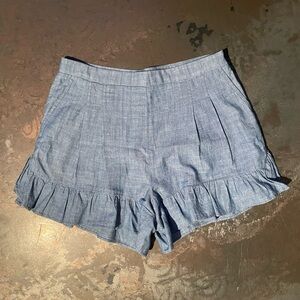 J. Crew Light Blue High Waist Ruffle Shorts